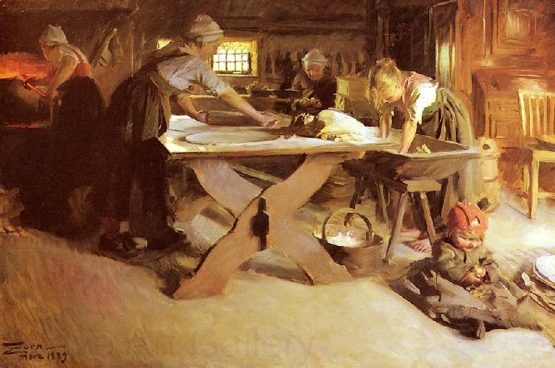 Anders Zorn Bread Baking Norge oil painting art